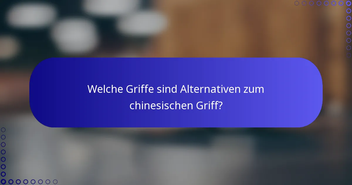 Welche Griffe sind Alternativen zum chinesischen Griff?